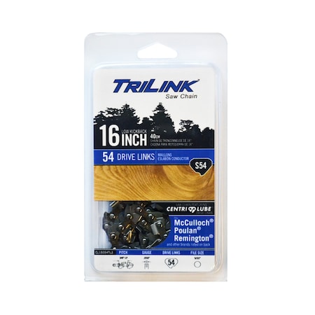 Trilink Chainsaw Chain 3/8 LP Semi-Chisel .050 54DL for Wen/Wagner 3816; CL15054TL2